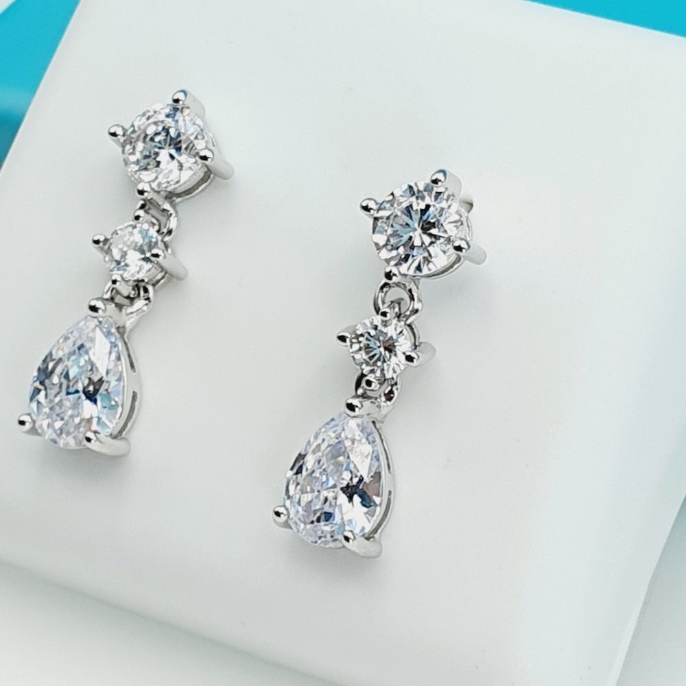 925 Sterling Silver CZ Beautiful Earrings for Women, 1USPAR4248 - Picture 10 of 11